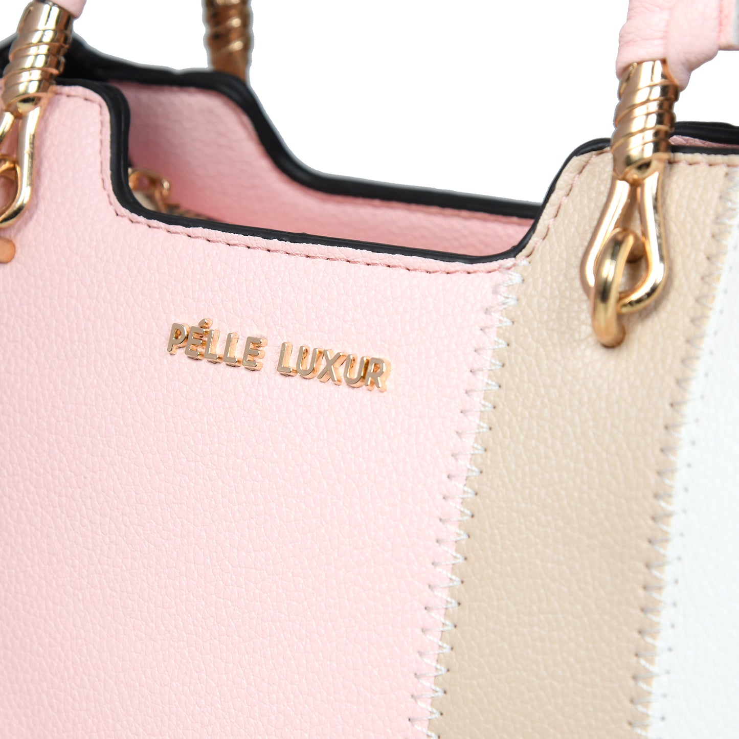 Elevate Your Look with Pelle Luxure Small PU Handbag – Black, Brown and Pink