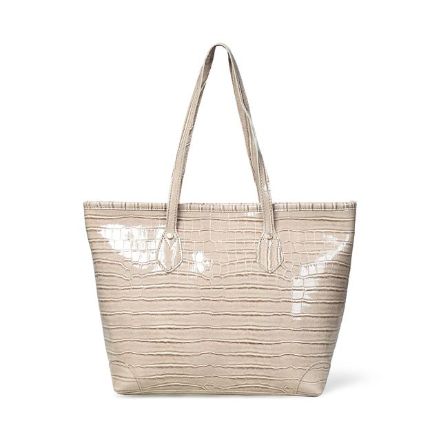 Pelle Luxur Women's Tortilla Brown, Premium PU Handheld Bag, Large Size with Zipper Closure