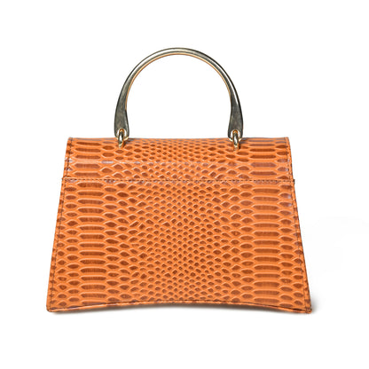 Pelle Luxur Women's Cognac Brown, Premium PU Sling Bag, Small Size with Push Lock Closure