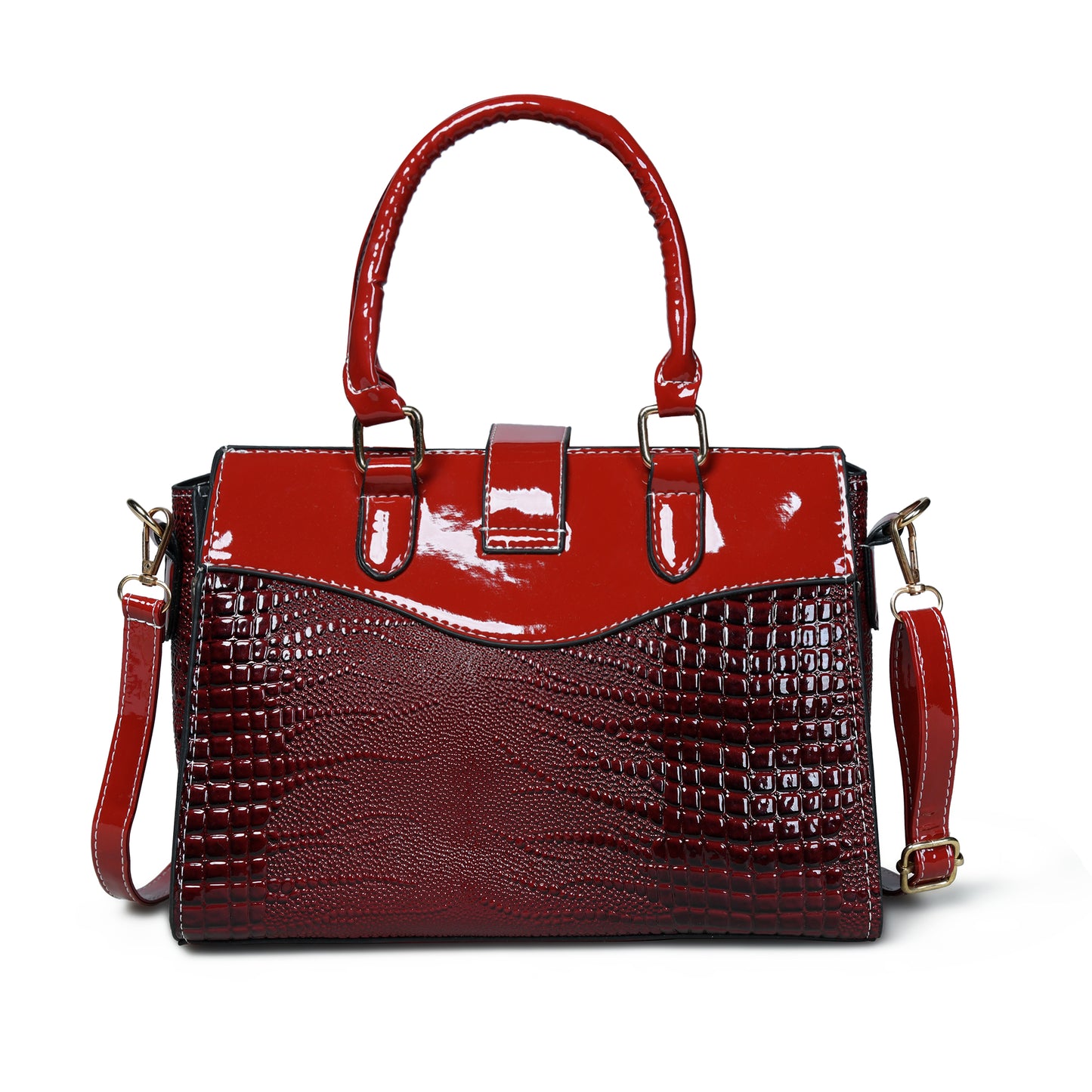 Pelle Luxure Women's PU Satchel Bag – Available in Brown, Black, and Wine