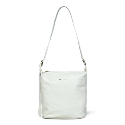 Pelle Luxure Women's PU Medium Handbag – Elegant White Design in White, Khaki & Black Colors