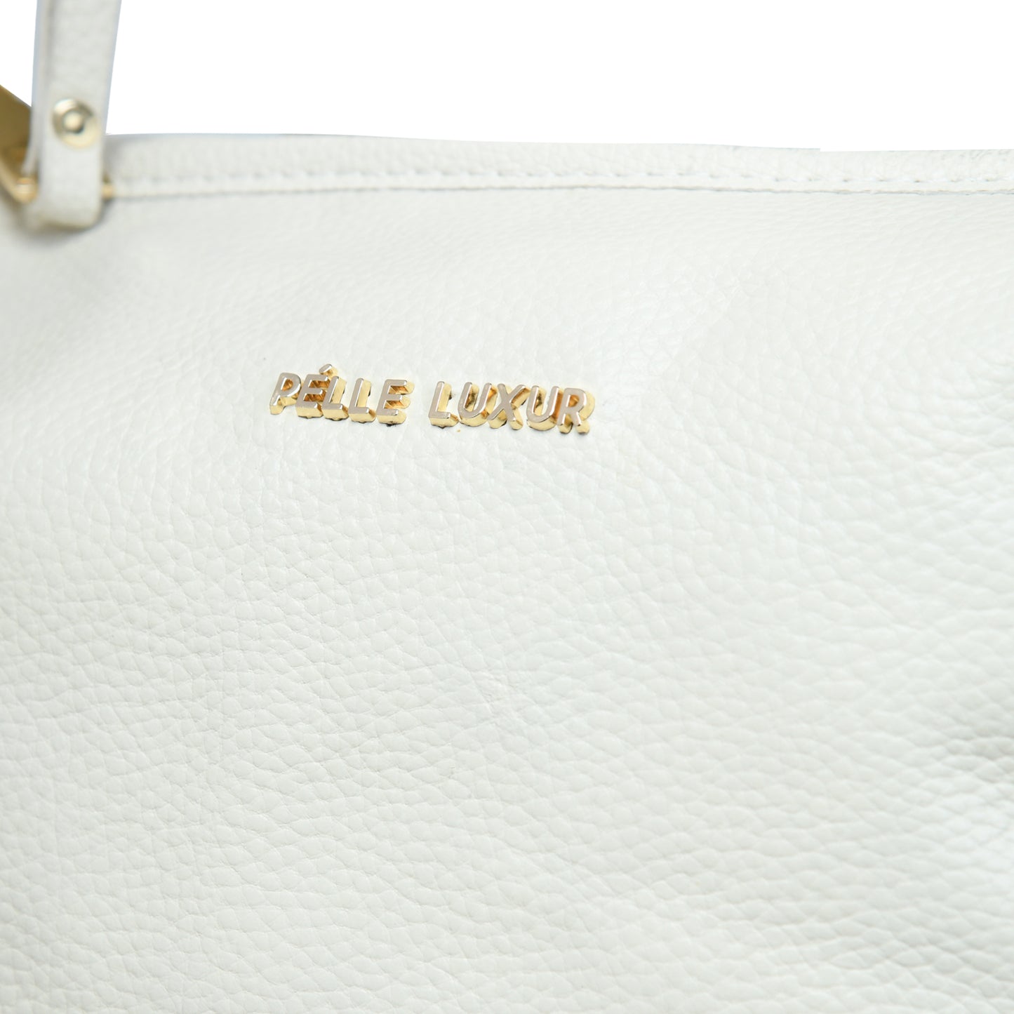 Pelle Luxure Women's PU Medium Handbag – Elegant White Design in White, Khaki & Black Colors