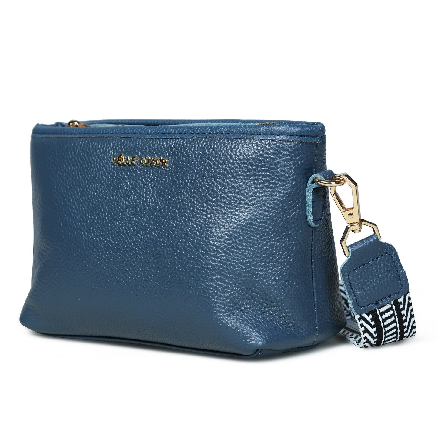 Pelle Luxure PU Small Sling Bag – Perfect for Women, Available in Black, Grey, Blue, and Tan