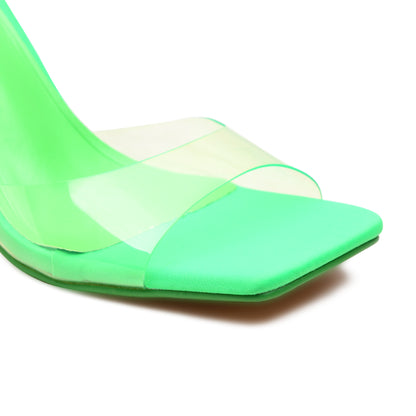 Pelle Luxur Concetta Green Sandals for Women