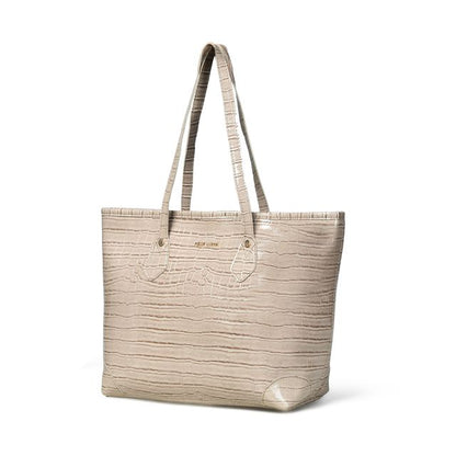 Pelle Luxur Women's Tortilla Brown, Premium PU Handheld Bag, Large Size with Zipper Closure