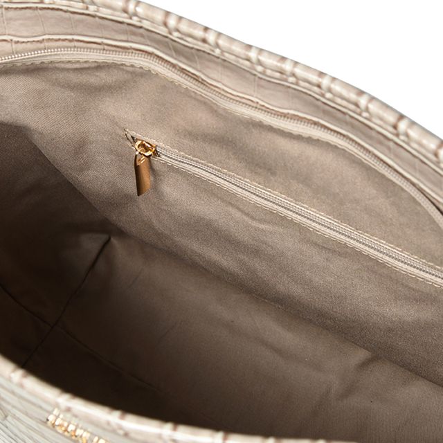 Pelle Luxur Women's Tortilla Brown, Premium PU Handheld Bag, Large Size with Zipper Closure